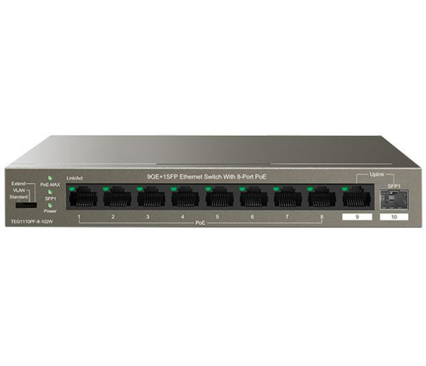 Tenda TEG1110PF-8-102W PoE 8-portów 102W Gigabit Ethernet - 1375639 - zdjęcie 2